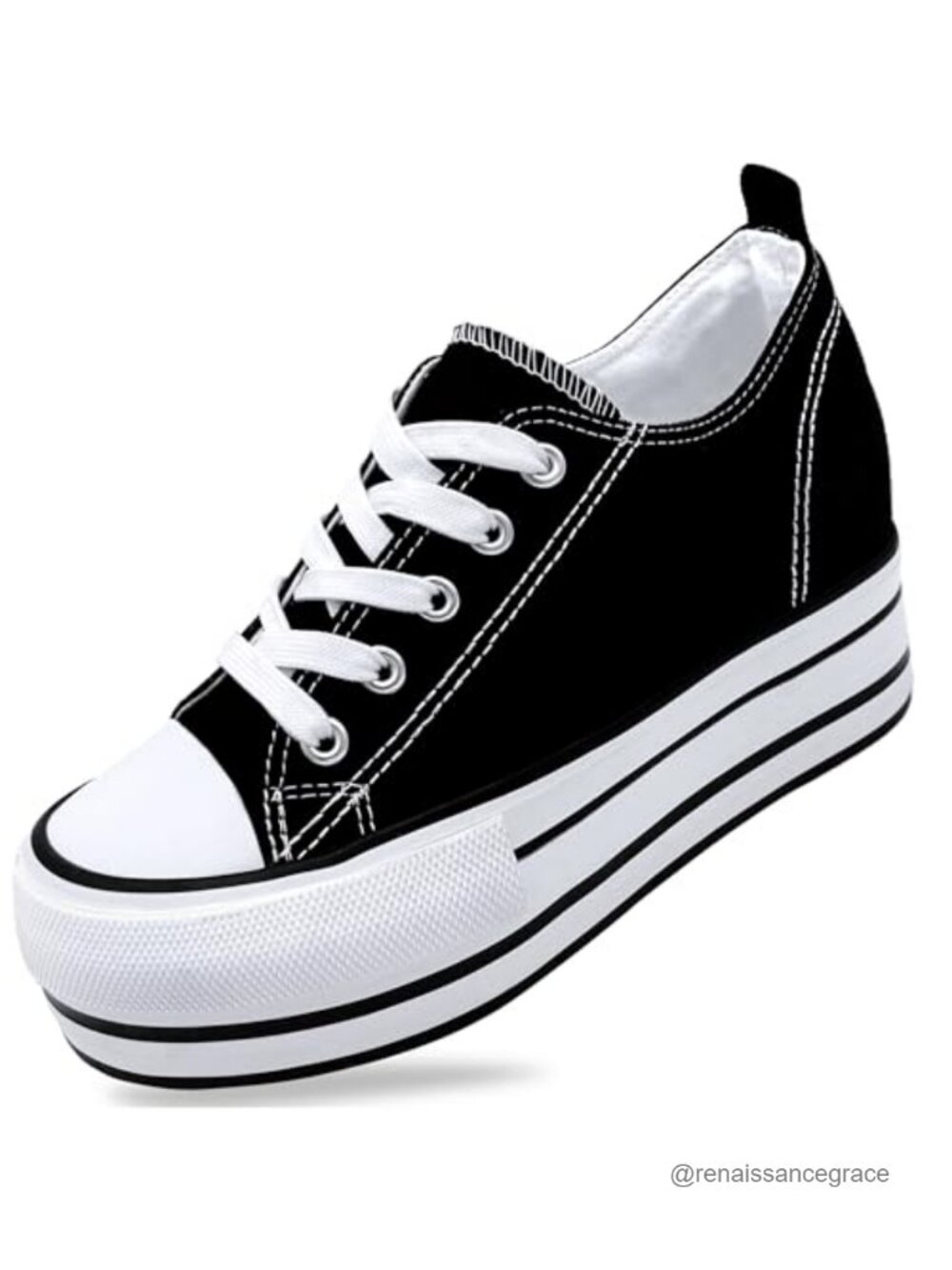 Platform Sneakers with Hidden Wedge 3 Inches Height Boost Casual